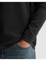 Cast Iron Long sleeve r-neck regular fit str 9159 Black sand