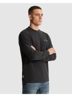 Cast Iron Long sleeve r-neck regular fit str 9159 Black sand