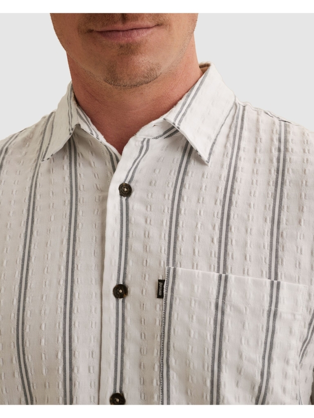 Vanguard Short Sleeve Shirt YD Dobby stripe 7003 Bright white