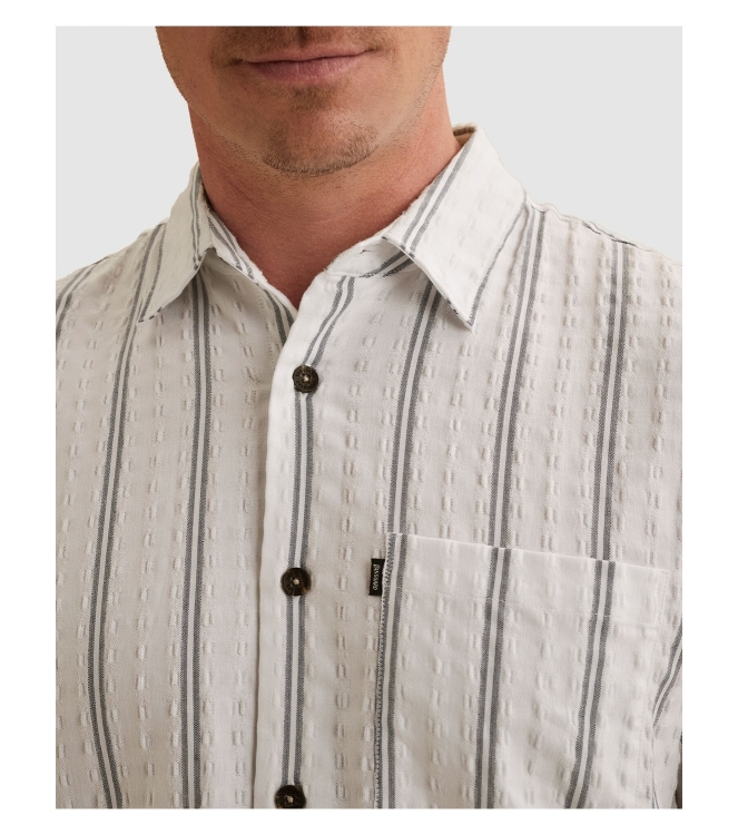 Vanguard Short Sleeve Shirt YD Dobby stripe 7003 Bright white