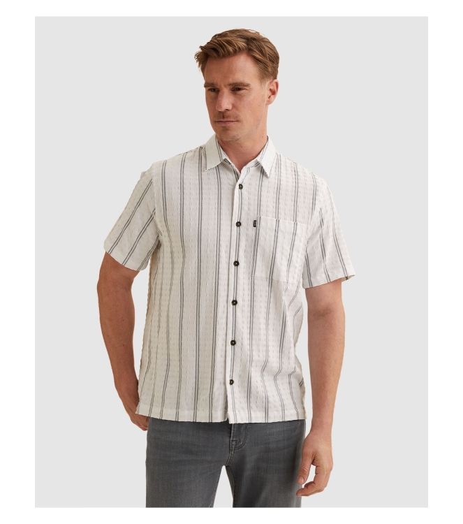 Vanguard Short Sleeve Shirt YD Dobby stripe 7003 Bright white