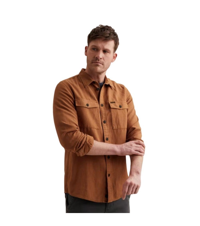 PME Legend LONG SLEEVE SHIRT Ctn/lyocell GD 8127 Glazed ginger