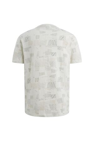 PME Legend Short sleeve r-neck aop cotton slu 7013 Bone white