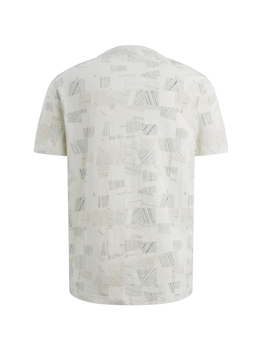 PME Legend Short sleeve r-neck aop cotton slu 7013 Bone white