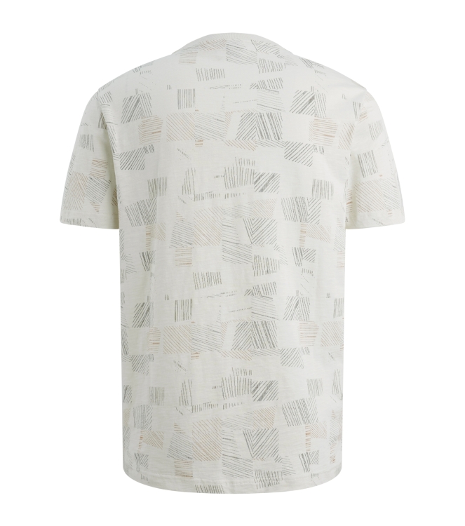 PME Legend Short sleeve r-neck aop cotton slu 7013 Bone white