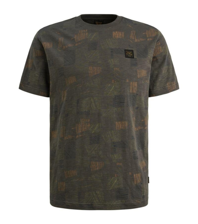 PME Legend Short sleeve r-neck aop cotton slu 8039 Beluga