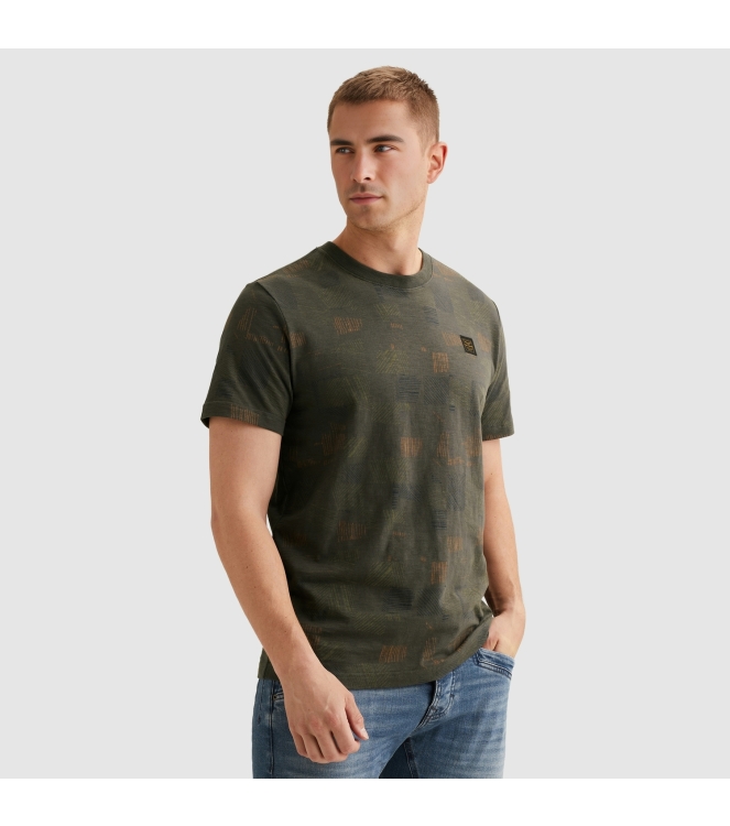 PME Legend Short sleeve r-neck aop cotton slu 8039 Beluga