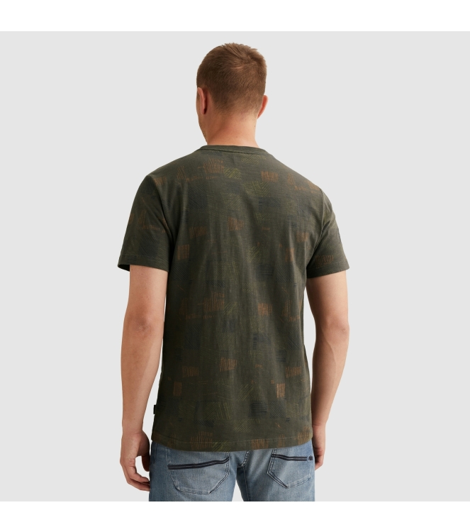 PME Legend Short sleeve r-neck aop cotton slu 8039 Beluga