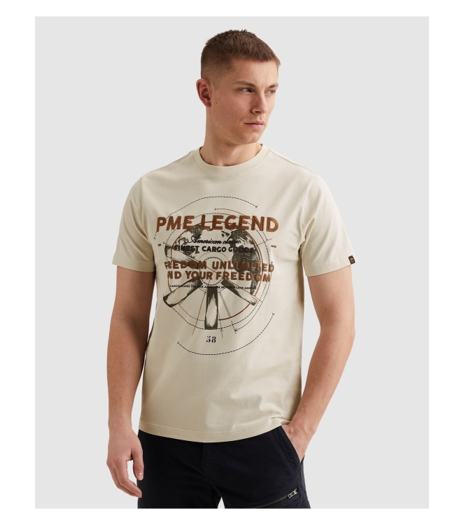 PME Legend Short sleeve r-neck heavy jersey f 7013 Bone white
