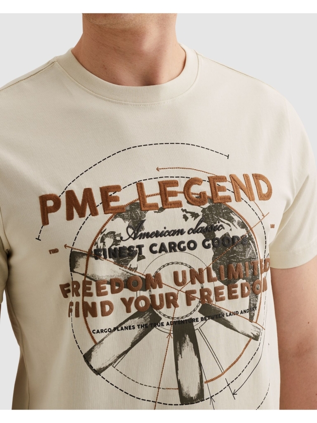 PME Legend Short sleeve r-neck heavy jersey f 7013 Bone white