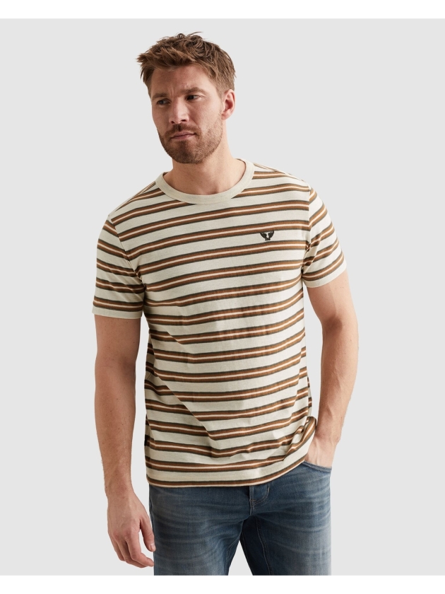 PME Legend Short sleeve r-neck stripe mel jer
