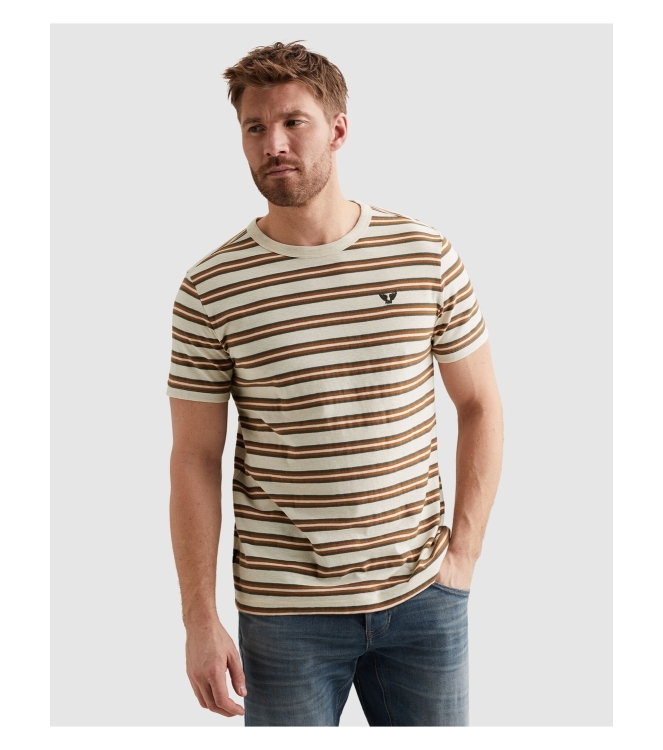 PME Legend Short sleeve r-neck stripe mel jer
