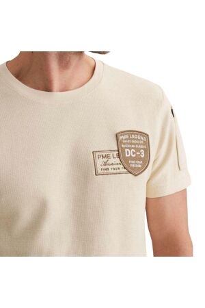 PME Legend Short sleeve r-neck structured piq 7013 Bone white