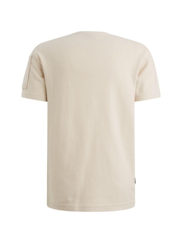 PME Legend Short sleeve r-neck structured piq 7013 Bone white