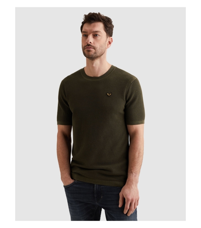 PME Legend T-shirt collar cotton modal 6415 Ivy green