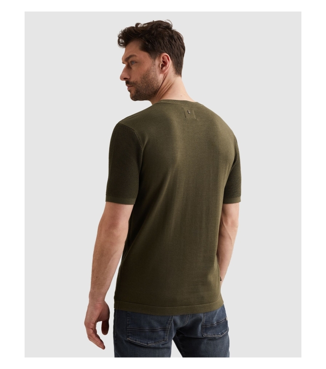 PME Legend T-shirt collar cotton modal 6415 Ivy green