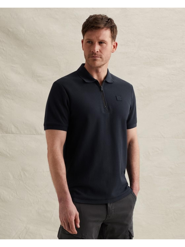 PME Legend Short sleeve polo waffle structure 5116 Mood indigo