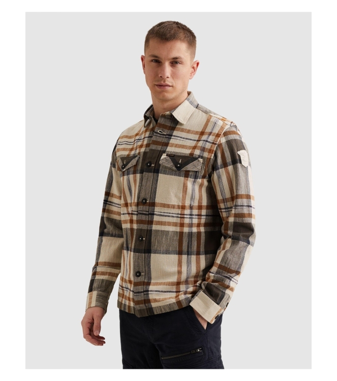 PME Legend LONG SLEEVE SHIRT Big Check inject 8127 Glazed ginger
