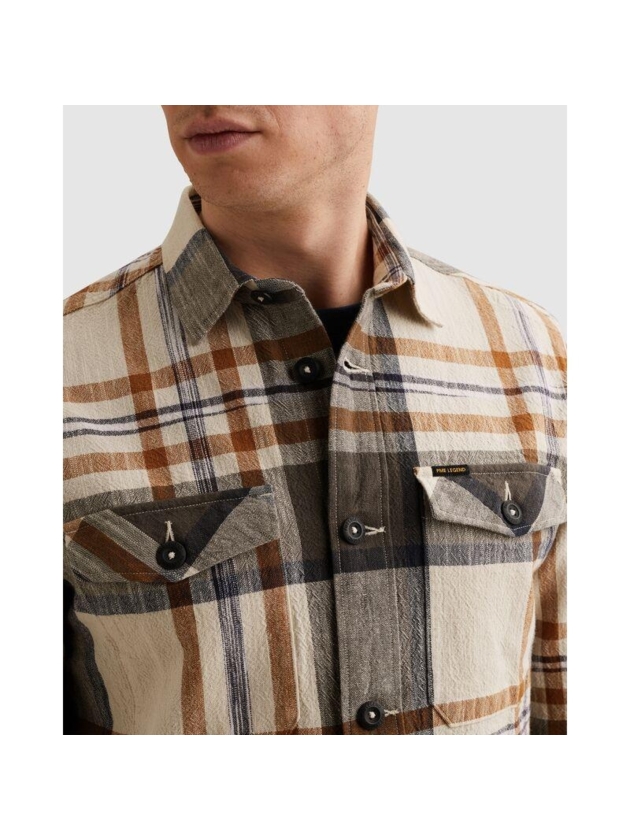 PME Legend LONG SLEEVE SHIRT Big Check inject 8127 Glazed ginger
