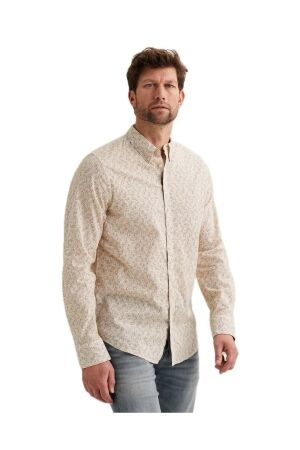 PME Legend LONG SLEEVE SHIRT Aop On Ctn Slub 7013 Bone white