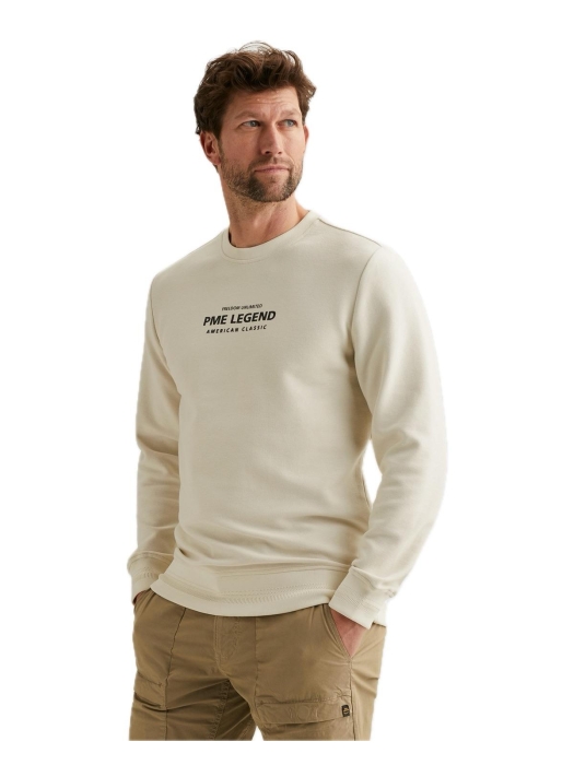 PME Legend Crewneck cotton blend sweat 7013 Bone white