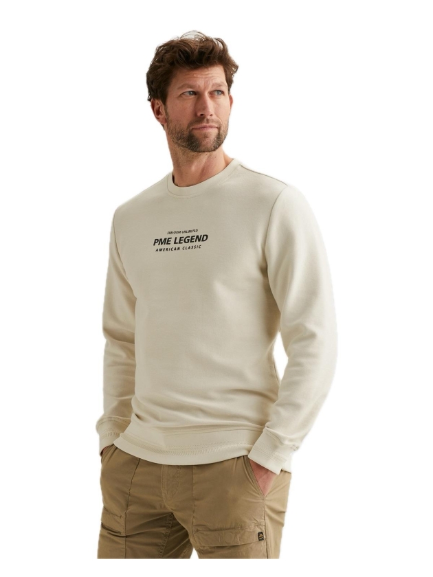 PME Legend Crewneck cotton blend sweat 7013 Bone white