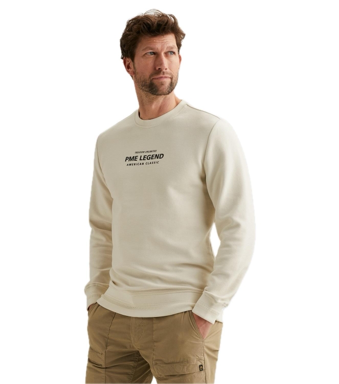 PME Legend Crewneck cotton blend sweat 7013 Bone white