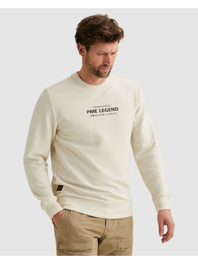 PME Legend Crewneck cotton blend sweat 7013 Bone white