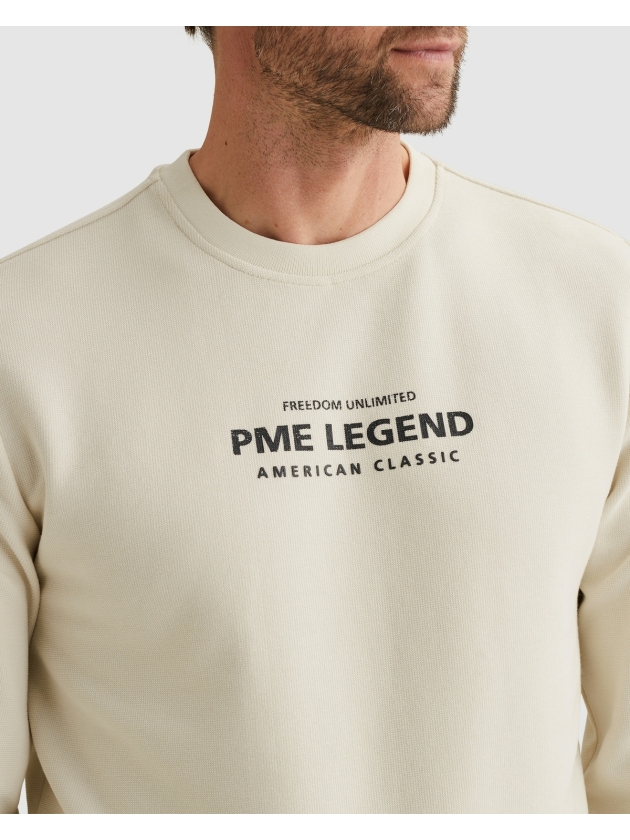 PME Legend Crewneck cotton blend sweat 7013 Bone white