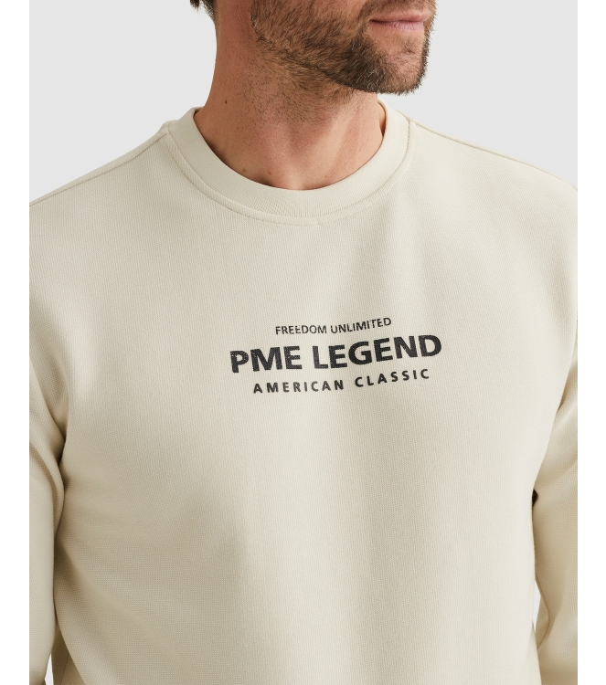 PME Legend Crewneck cotton blend sweat 7013 Bone white