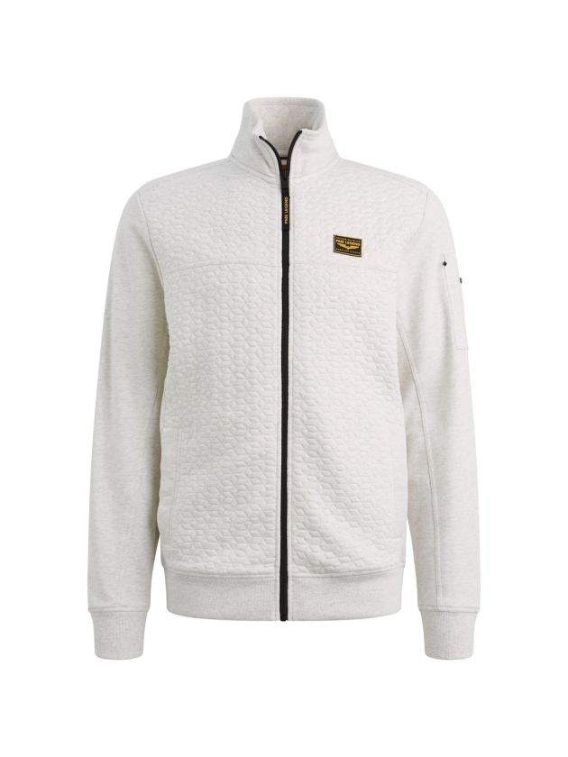 PME Legend Zip jacket jacquard interlock fren 910 Bone white melee