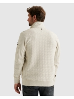 PME Legend Zip jacket jacquard interlock fren 910 Bone white melee