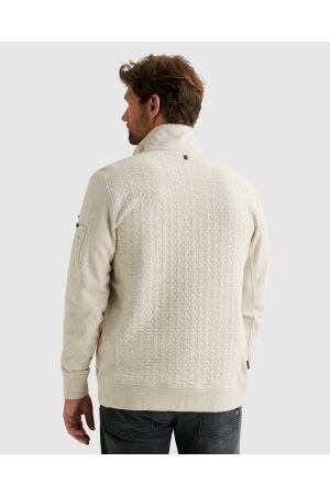 PME Legend Zip jacket jacquard interlock fren 910 Bone white melee