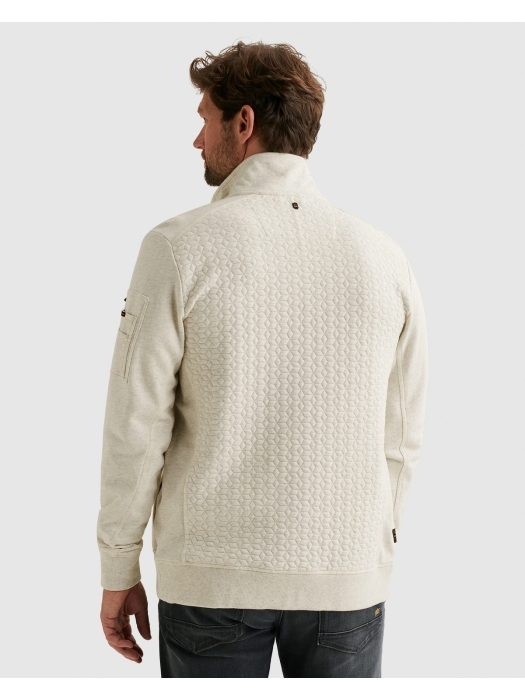 PME Legend Zip jacket jacquard interlock fren 910 Bone white melee