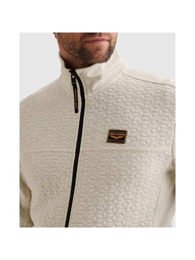 PME Legend Zip jacket jacquard interlock fren 910 Bone white melee