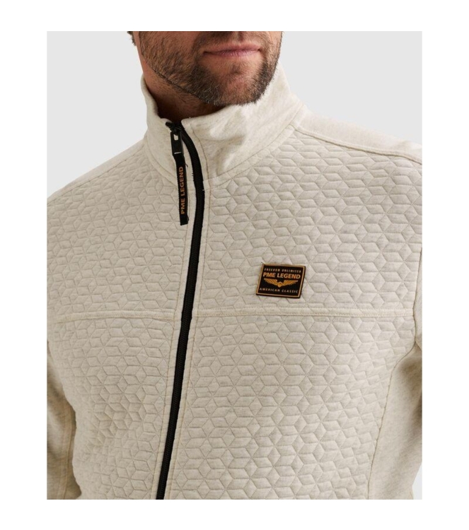 PME Legend Zip jacket jacquard interlock fren 910 Bone white melee