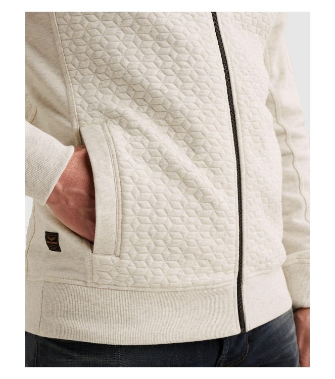 PME Legend Zip jacket jacquard interlock fren 910 Bone white melee