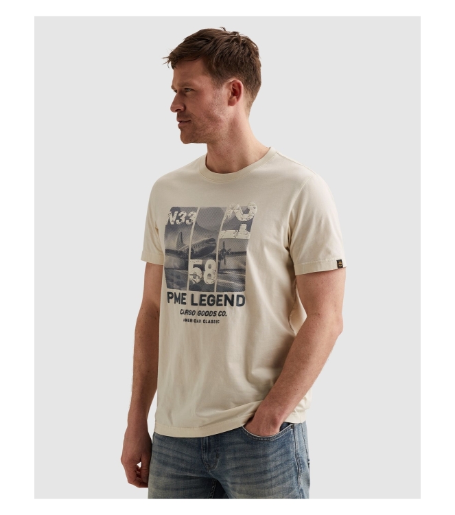 PME Legend Short sleeve r-neck single jersey 7013 Bone white