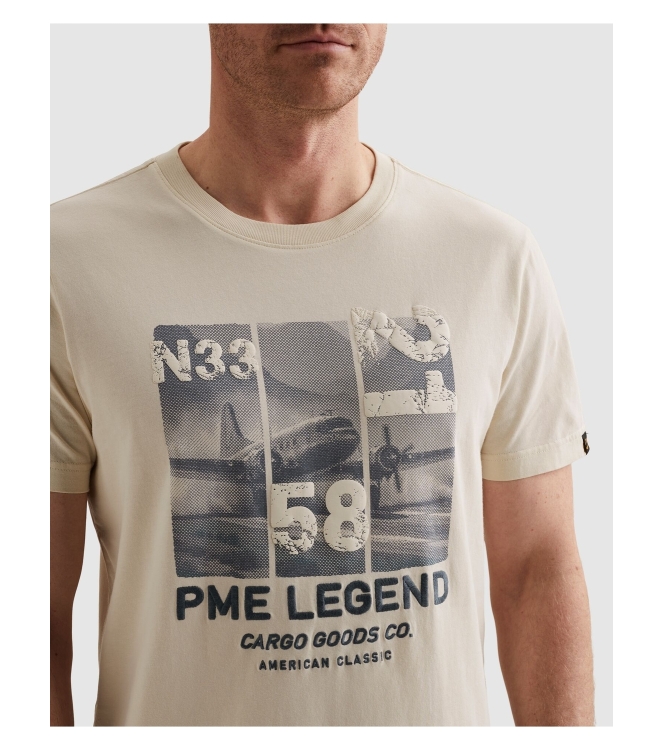 PME Legend Short sleeve r-neck single jersey 7013 Bone white