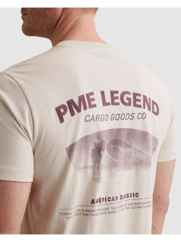 PME Legend Short sleeve r-neck single jersey 7013 Bone white