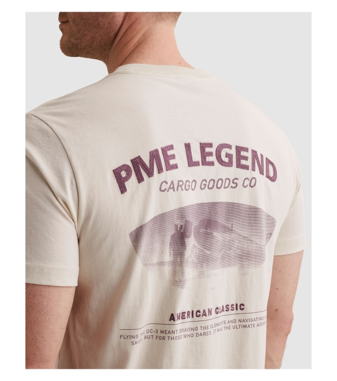 PME Legend Short sleeve r-neck single jersey 7013 Bone white