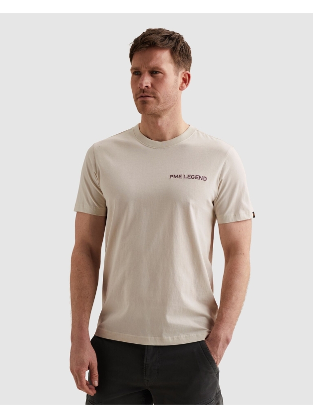 PME Legend Short sleeve r-neck single jersey 7013 Bone white