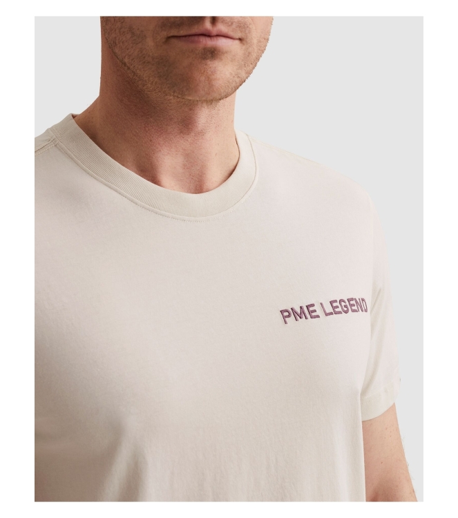PME Legend Short sleeve r-neck single jersey 7013 Bone white