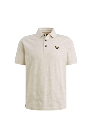 PME Legend Short sleeve polo jacquard jersey 7013 Bone white