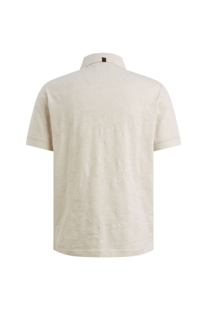 PME Legend Short sleeve polo jacquard jersey 7013 Bone white