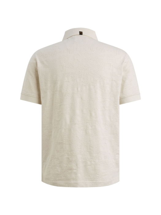 PME Legend Short sleeve polo jacquard jersey 7013 Bone white