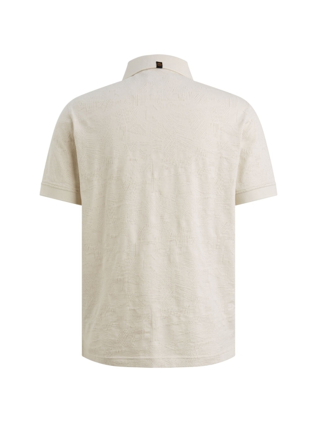 PME Legend Short sleeve polo jacquard jersey 7013 Bone white