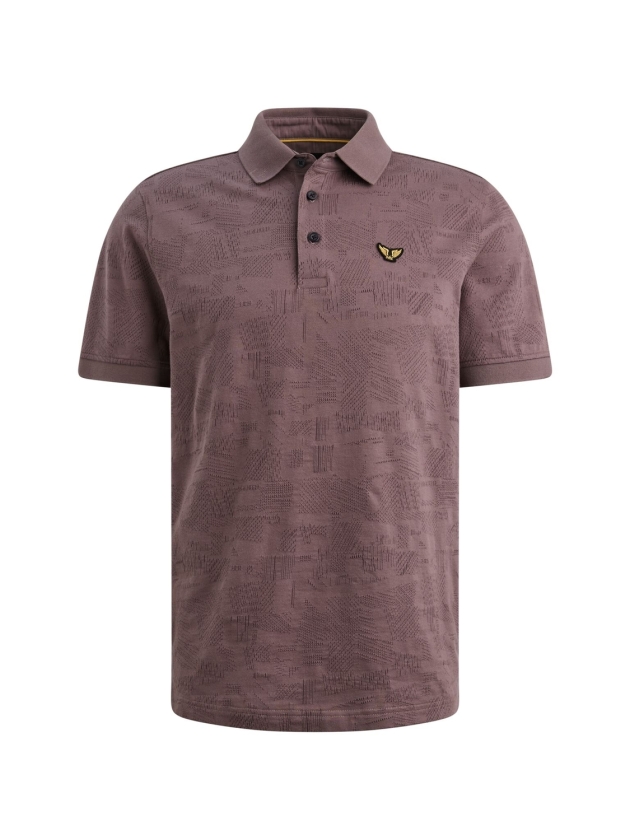 PME Legend Short sleeve polo jacquard jersey 4323 Moonscape