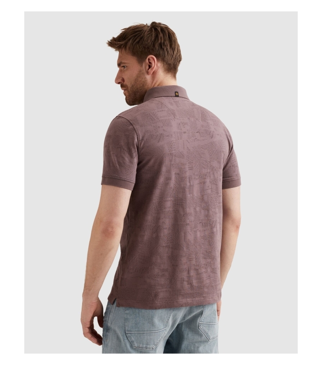 PME Legend Short sleeve polo jacquard jersey 4323 Moonscape