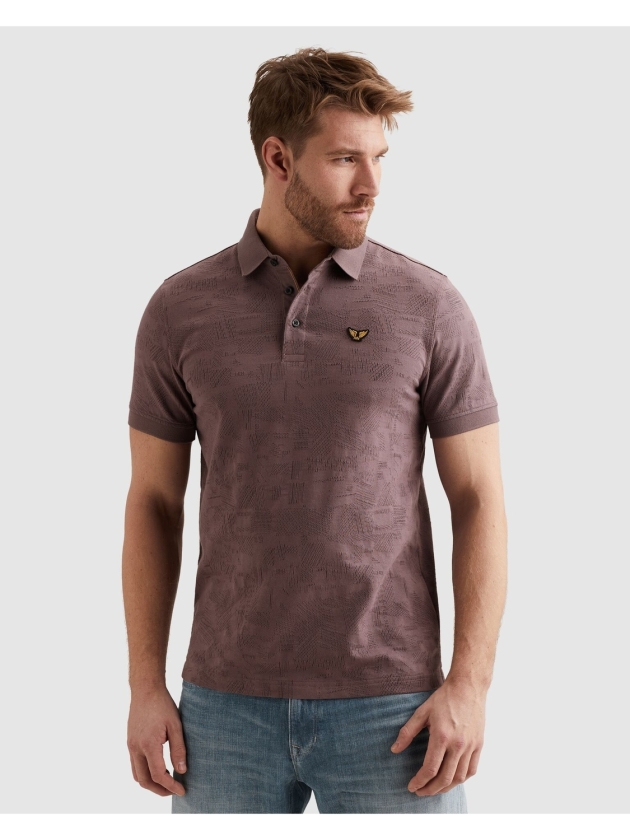 PME Legend Short sleeve polo jacquard jersey 4323 Moonscape